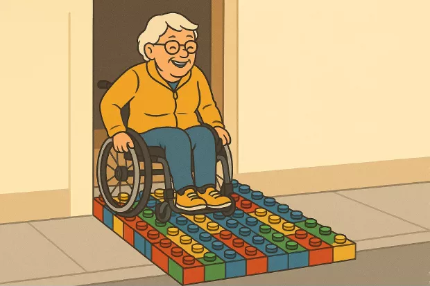 Así nació la rampa para discapacitados más creativa y colorida hecha con ladrillos Lego