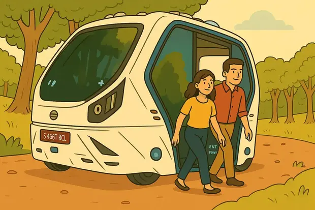 Transporte sostenible en acción: el bus autónomo que revoluciona las calles de Madrid