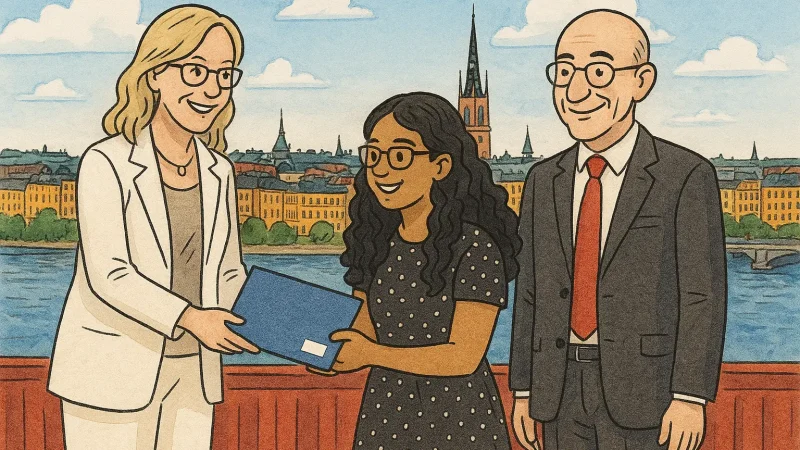 Un purificador de agua sostenible de Divyasri Kothapalli gana el premio mundial en Estocolmo