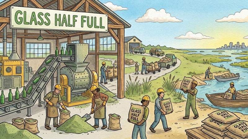 Reciclaje de vidrio: cuando una botella se convierte en el escudo de una costa