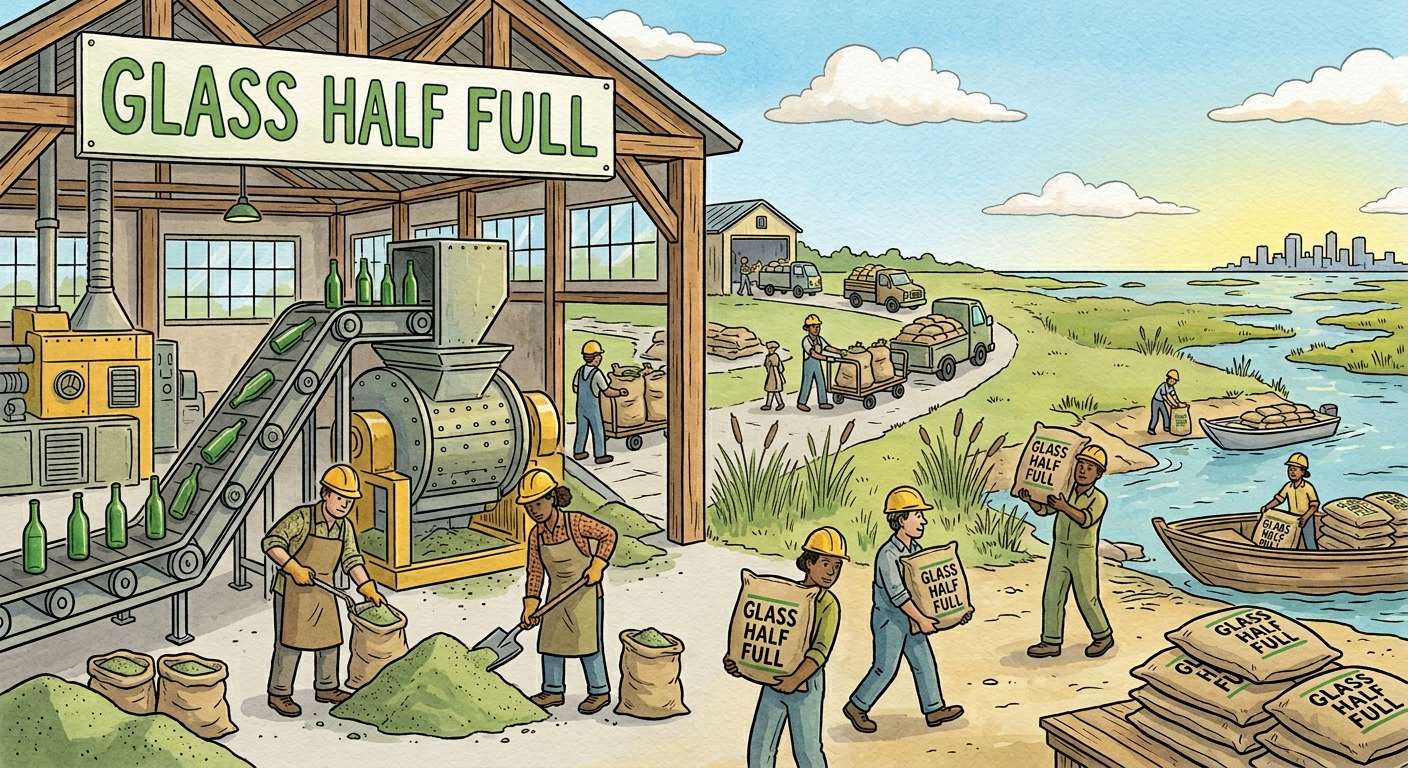 Reciclaje de vidrio: cuando una botella se convierte en el escudo de una costa