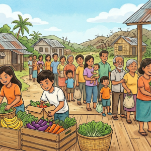 Productos agrícolas: los alimentos rescatados por adolescentes que ayudan a miles de familias tras los tifones en Filipinas