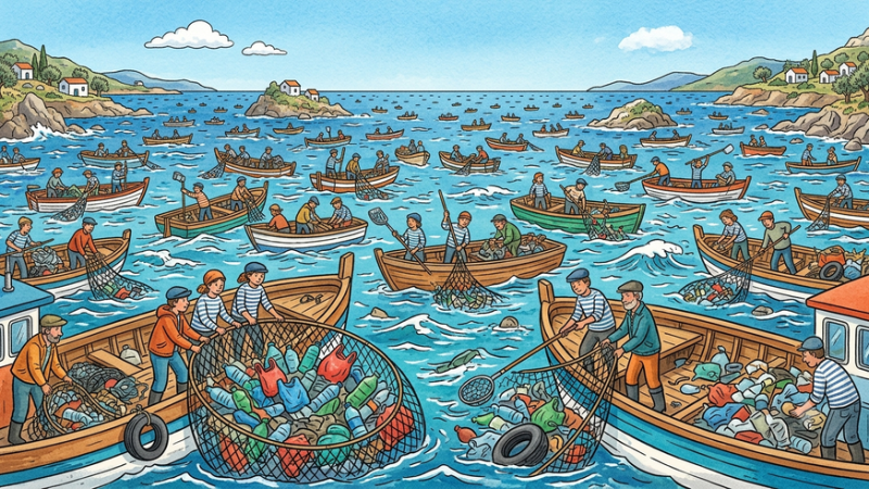 7.000 pescadores y una misión: recuperar plástico del Mediterráneo para crear materiales reciclados