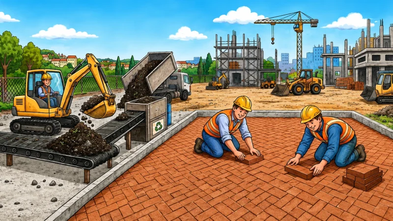 ¿Y si los residuos industriales pudieran convertirse en el suelo de las obras del futuro?