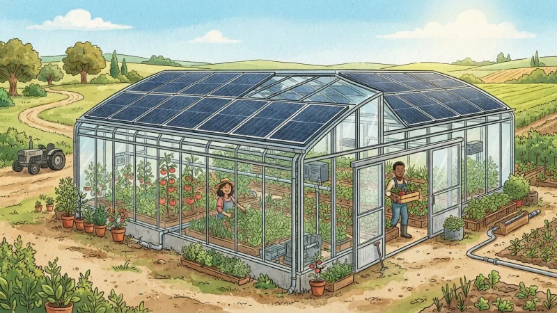 ¿Y si un invernadero con sistema fotovoltaico pudiera producir alimentos, electricidad y ahorrar agua?