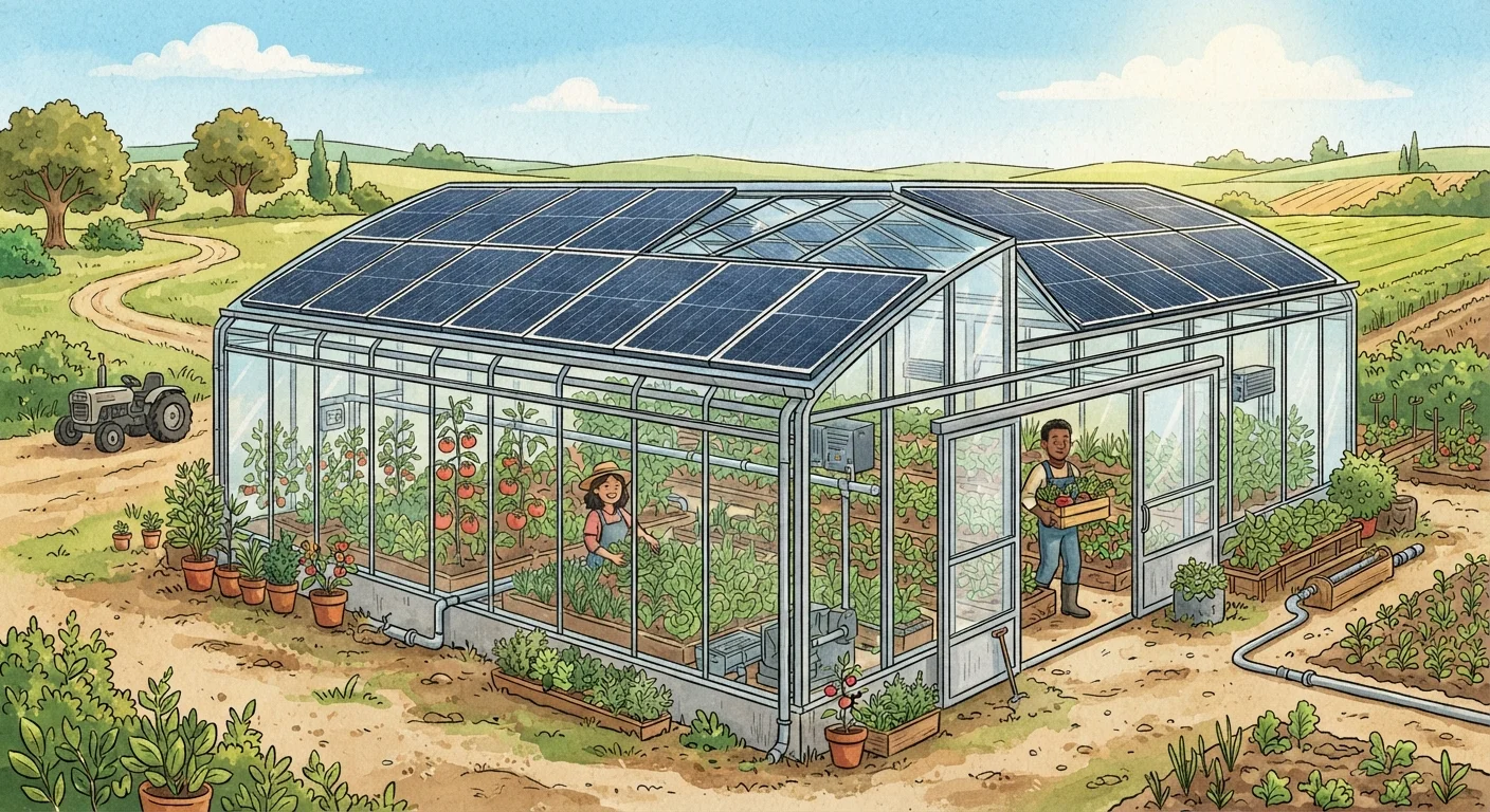 ¿Y si un invernadero con sistema fotovoltaico pudiera producir alimentos, electricidad y ahorrar agua?