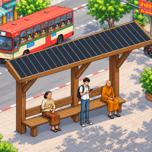 Paradero de buses: la estructura urbana que puede almacenar carbono y generar energía limpia